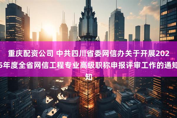 重庆配资公司 中共四川省委网信办关于开展2025年度全省网信工程专业高级职称申报评审工作的通知