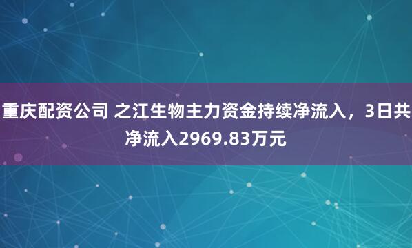 重庆配资公司 之江生物主力资金持续净流入，3日共净流入2969.83万元